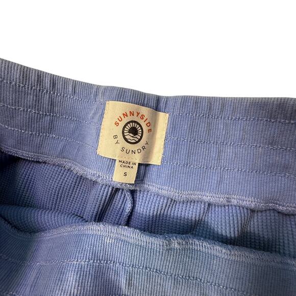 Sunnyside by Sundry Light Blue Waffle Knit Wide Leg Lounge Pants Women’s Sz S - Picture 6 of 8